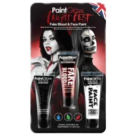 Ansiktsfärger & Fejkblod 3-pack