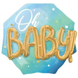 Oh Baby 3D Folieballong Ljusblå
