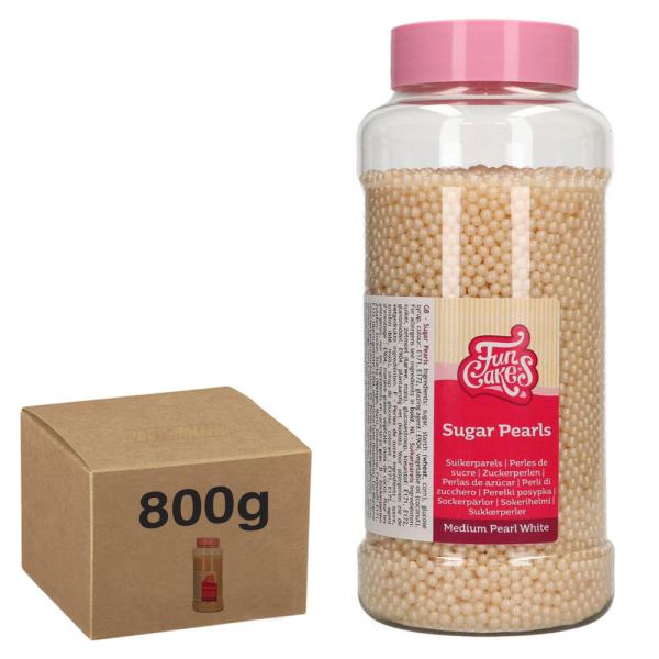 Sockerpärlor Pärlemor Vit 800g