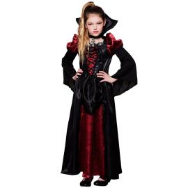 Maskeraddr&auml;kt Vampyrdrottning Barn R&ouml;d/Svart