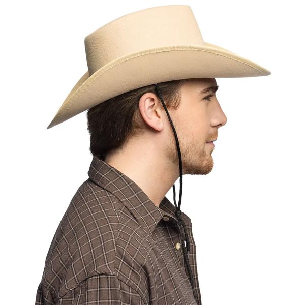Cowboyhatt Tjurhuvud Beige