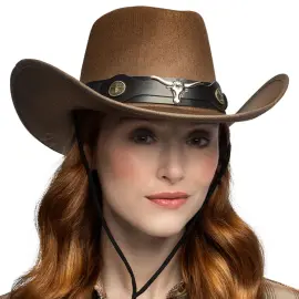 Cowboyhatt Tjurhuvud Brun