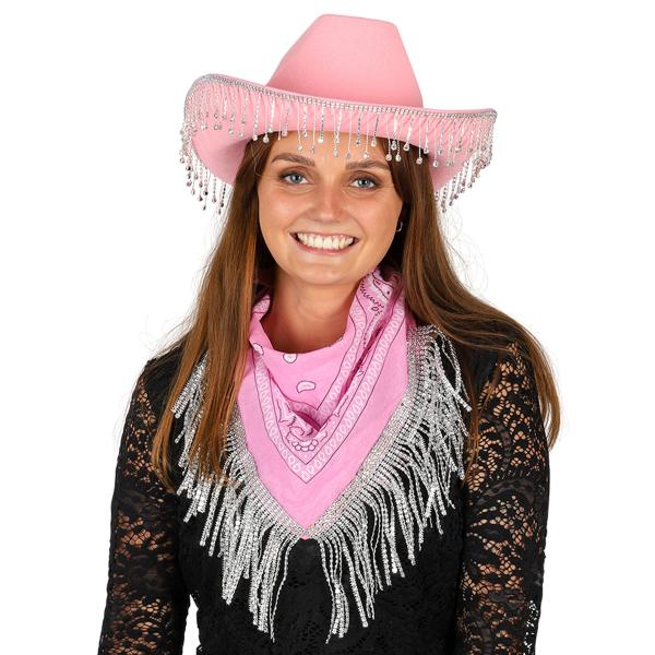 Cowboyhatt Strass Rosa