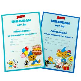 Inbjudningskort Bamse 8-pack