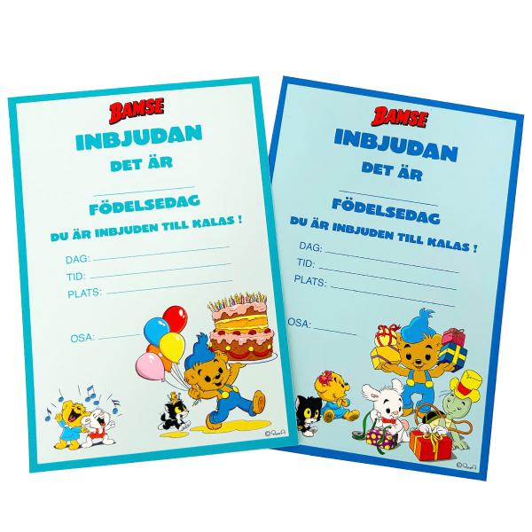 Inbjudningskort Bamse 8-pack