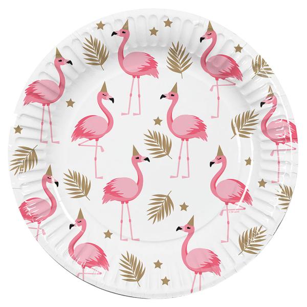 Papptallrikar Flamingos