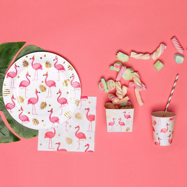 Papptallrikar Flamingos