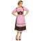Oktoberfest Dirndl Brun/Rosa/Vit