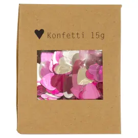 Konfetti Hjärtan Rosa & Silver