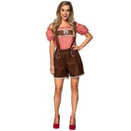 Oktoberfest Lederhosen Brun/R&ouml;d/Vit
