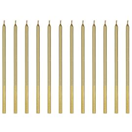 Tårtljus Långa Guld 12-pack