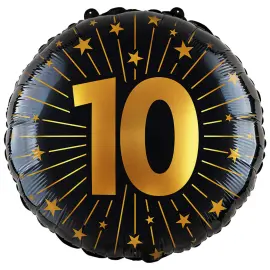 Folieballong med Stjärnor & Siffran 10