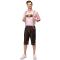 Oktoberfest Lederhosen Brun/Rosa/Vit