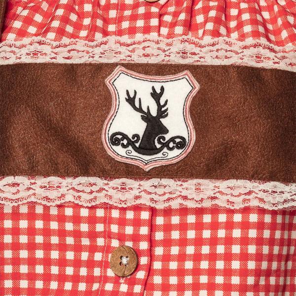 Oktoberfest Lederhosen Brun/Röd/Vit