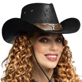 Cowboyhatt Tjurhuvud Svart