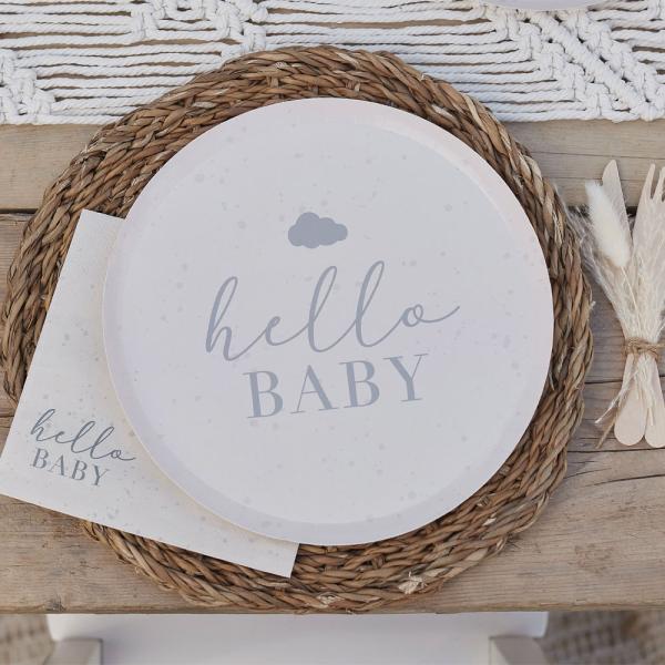 Papptallrikar Hello Baby