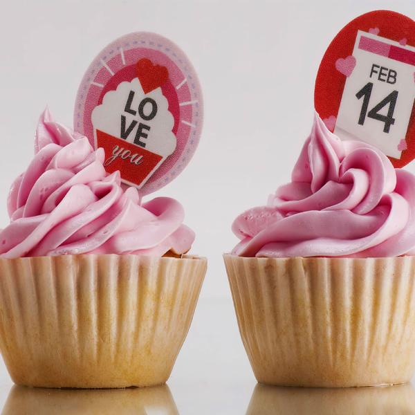 Valentine Ätbara Cupcake Dekorationer