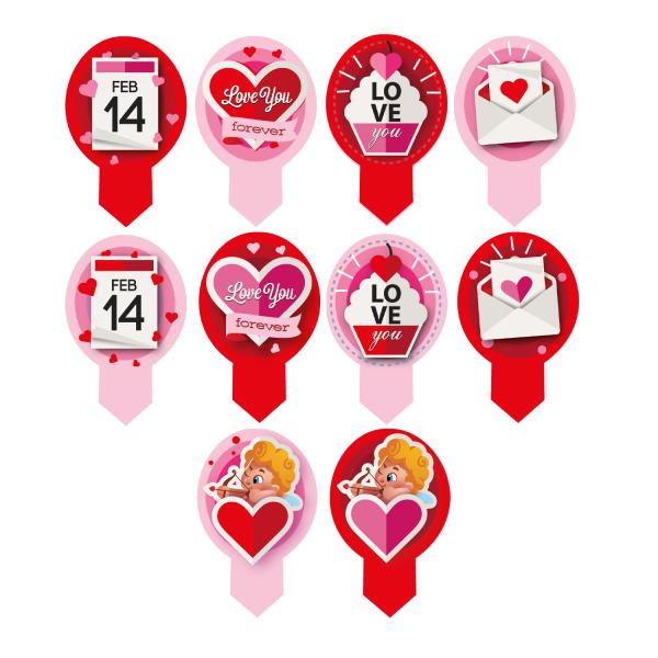 Valentine Ätbara Cupcake Dekorationer