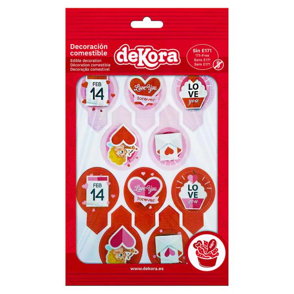 Valentine Ätbara Cupcake Dekorationer