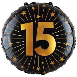Folieballong med Stjärnor & Siffran 15