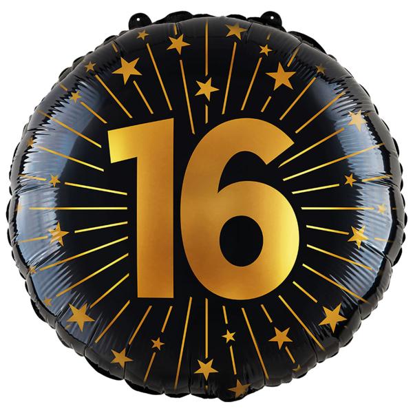 Folieballong med Stjärnor & Siffran 16