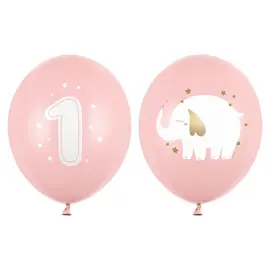 1 Års Latexballonger Elefant Ljusrosa 50-pack