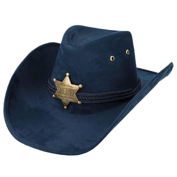 Cowboyhatt med Sheriffstjärna Mörkblå