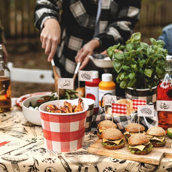 Rutiga Snacksbägare Svart & Röd 2-pack
