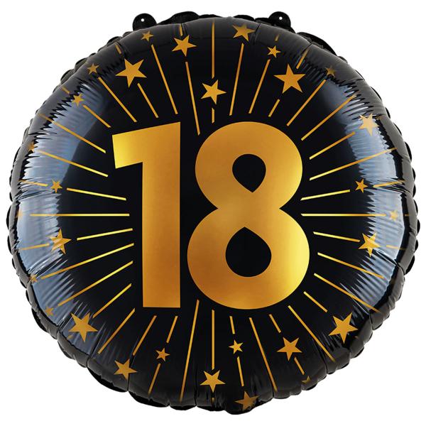 Folieballong med Stjärnor & Siffran 18