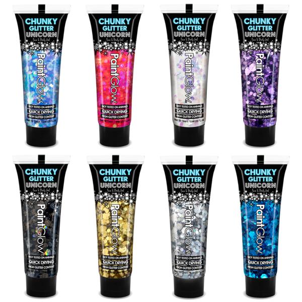 PaintGlow Ansikts- och Kroppsglitter Chunky Gel Unicorn