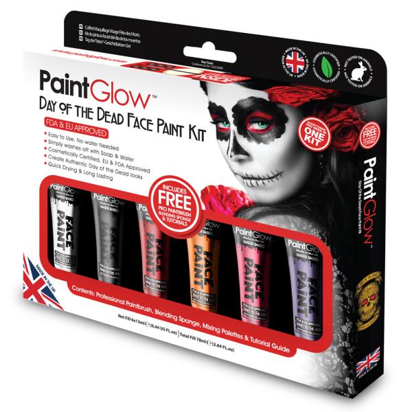 PaintGlow Day of the Dead Ansikts- och Kroppsfärg Set