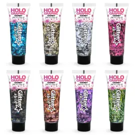 PaintGlow Ansikts- och Kroppsglitter Chunky Glitter Gel Rosa