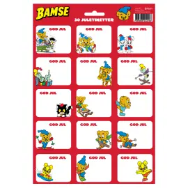 Juletiketter Stickers Bamse