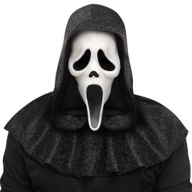 Ghostface Mask med Skimrande Huva