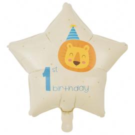 1st Birthday Folieballong Stj&auml;rna Lejon 46 cm