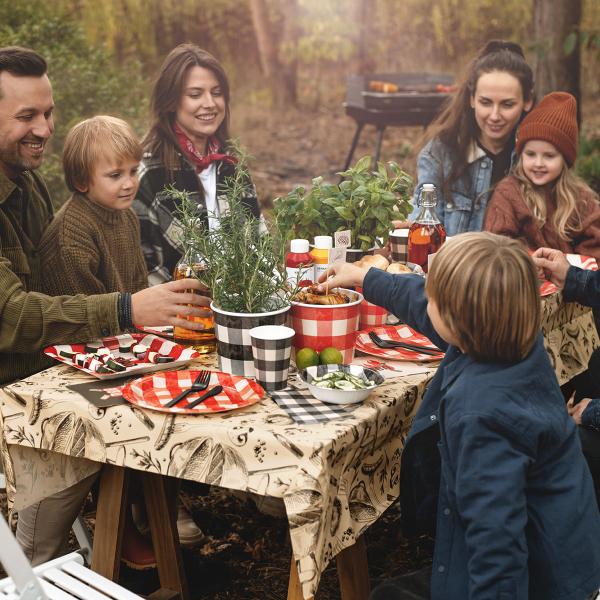 Rutiga Snacksbägare Svart & Röd 2-pack