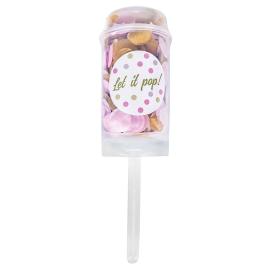 Konfetti Push Pop Vit-Rosa-Beige