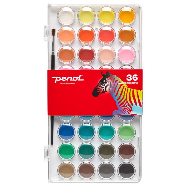 Penol Standard Akvarellfärg 36-Pack