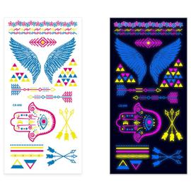 Neon Fluorescerande Tempor&auml;ra Tatueringar C