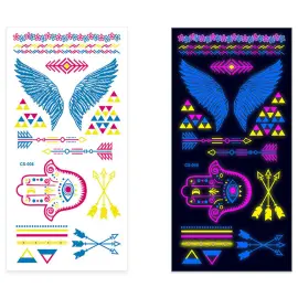Neon Fluorescerande Tempor&auml;ra Tatueringar C