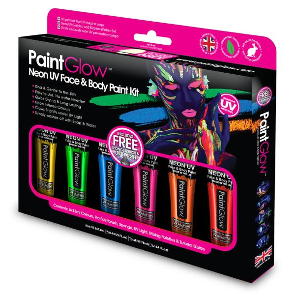 PaintGlow Neon UV Ansikts- och Kroppsfärg Set