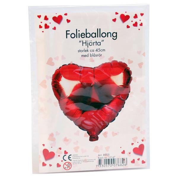 Folieballong Röd Hjärta