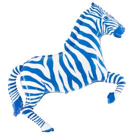 Folieballong Zebra Bl&aring;/Vit 73 x 80 cm