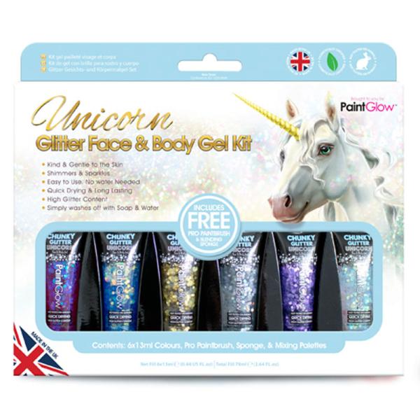 PaintGlow Unicorn Ansikts- och Kroppsglitter Set