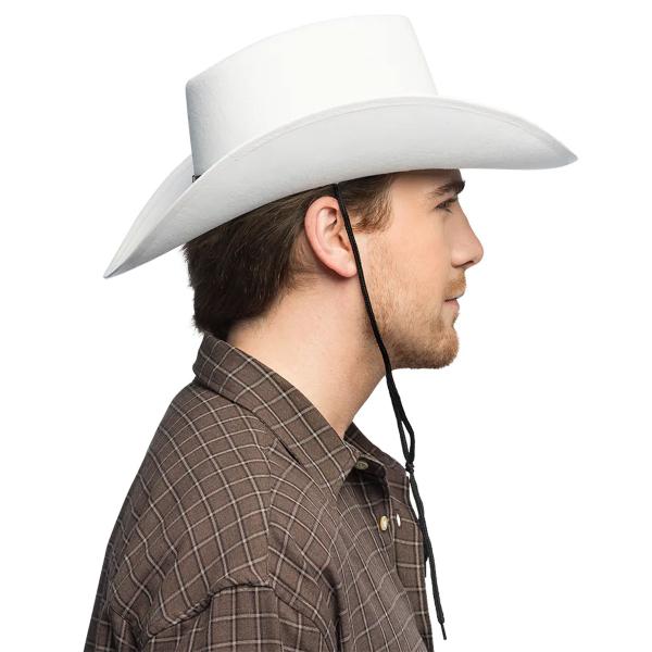 Cowboyhatt Tjurhuvud Vit