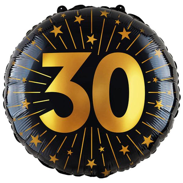 Folieballong med Stjärnor & Siffran 30