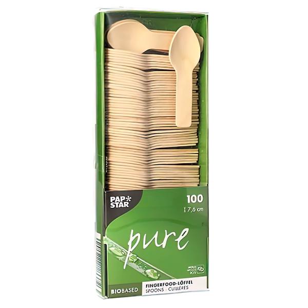 Mini Engångsskedar Trä 100-pack