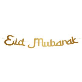 Eid Mubarak Bokstavsgirlang Guld 2 m