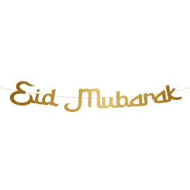 Eid Mubarak Bokstavsgirlang Guld 2 m