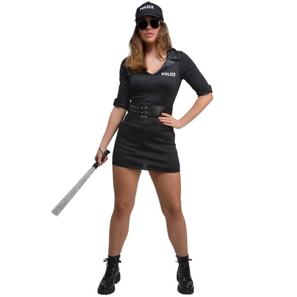 Stygg Poliskvinna Maskeraddräkt
